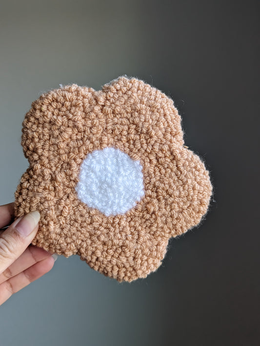 Brown Flower - Punch Needle Coaster