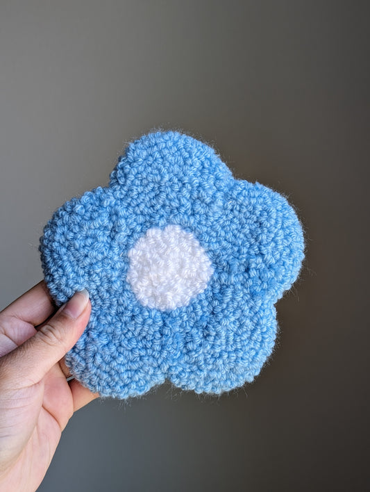 Blue Flower - Punch Needle Coaster