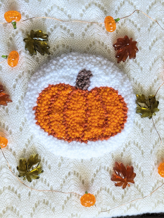 Pumpkin - Punch Needle Coaster