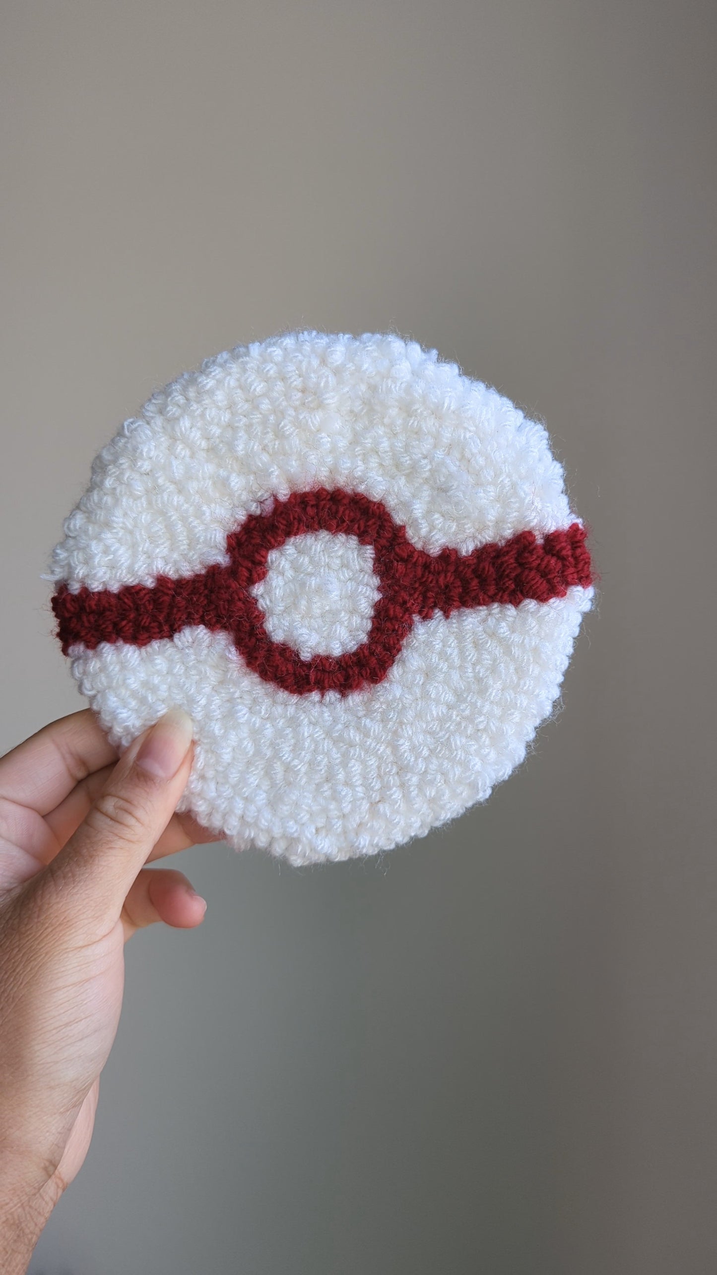 Pokeball - Punch Needle Coaster