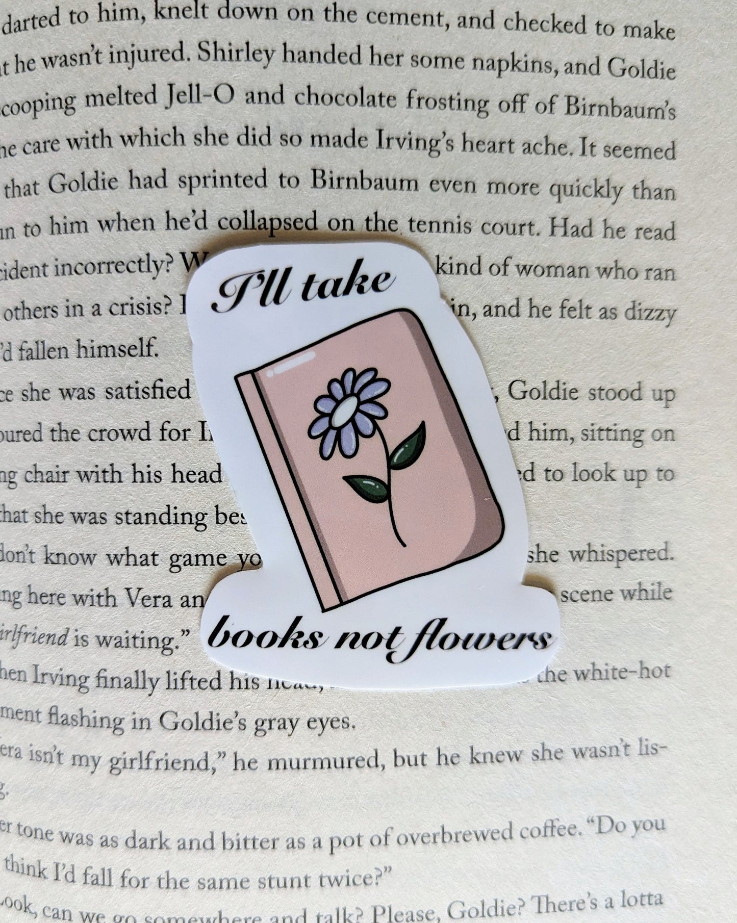Books not flowers - sticker