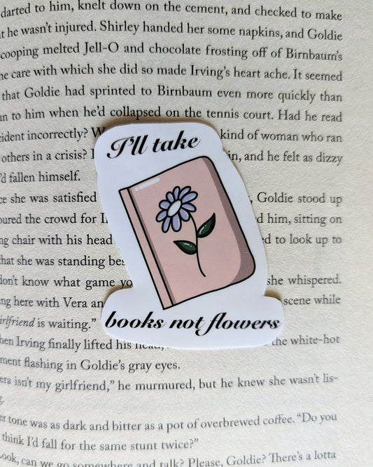 Books not flowers - sticker