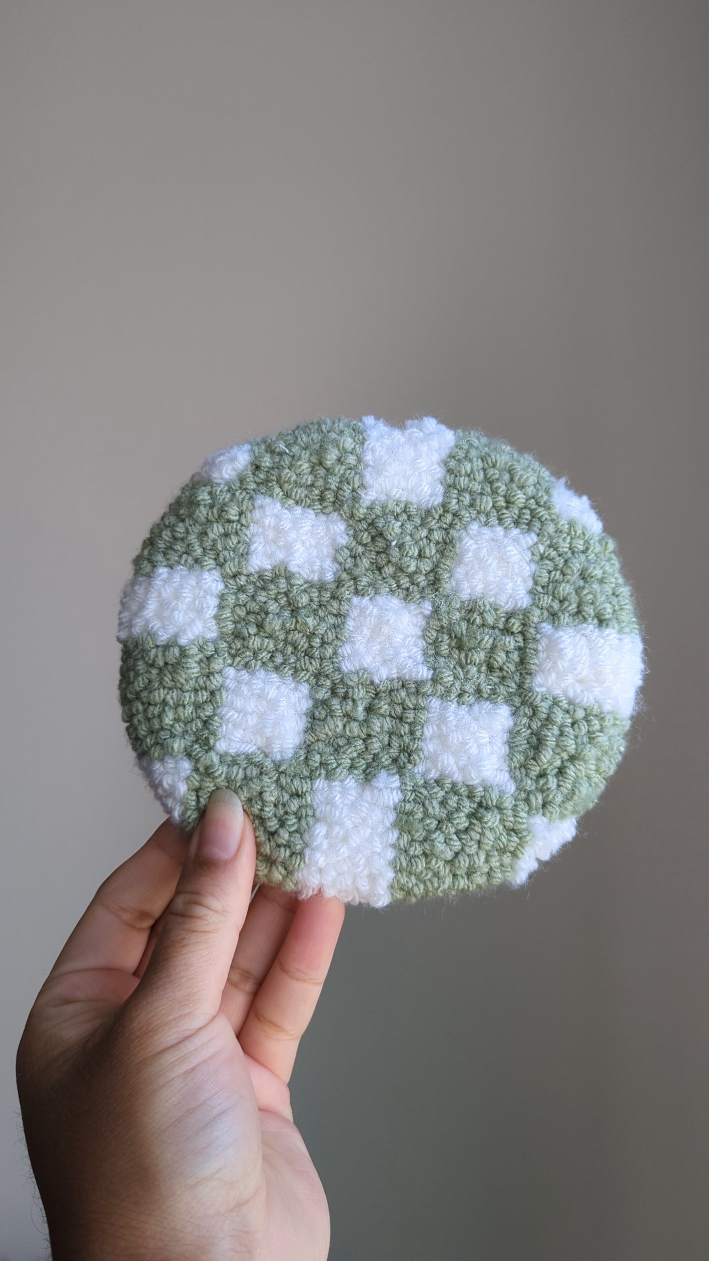 Sage Checkered - Punch Needle